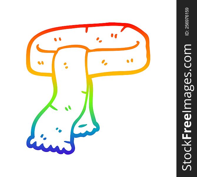 Rainbow Gradient Line Drawing Cartoon Scarf