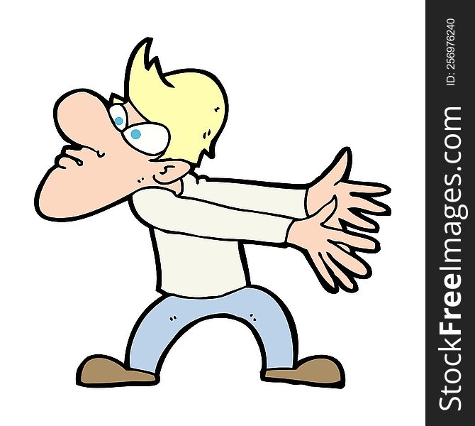cartoon annoyed man gesturing