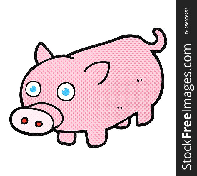 freehand drawn cartoon piglet