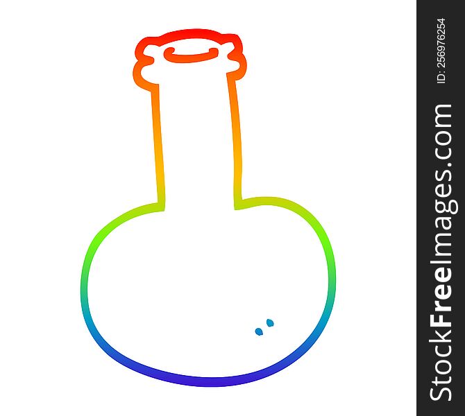 Rainbow Gradient Line Drawing Cartoon Glass Bottle