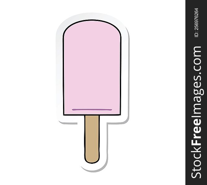 sticker of a quirky hand drawn cartoon ice lolly