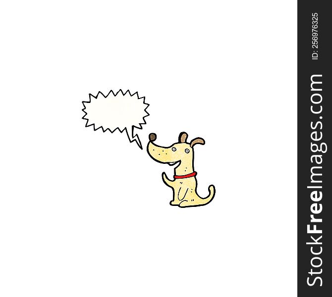 Cartoon Little Dog With Speech Bubble