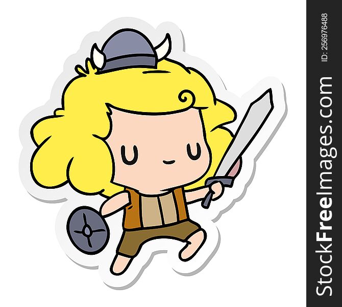 sticker cartoon kawaii cute viking child