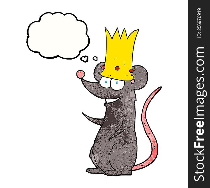 Thought Bubble Textured Cartoon King Rat