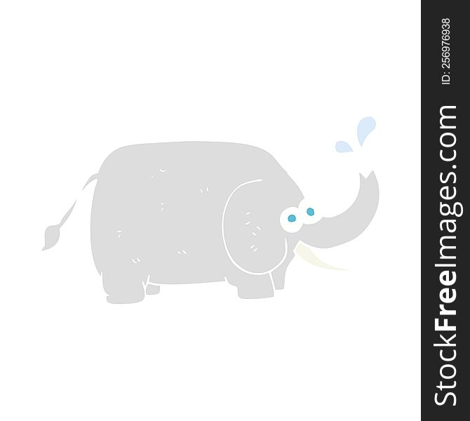 Flat Color Illustration Of A Cartoon Elephant