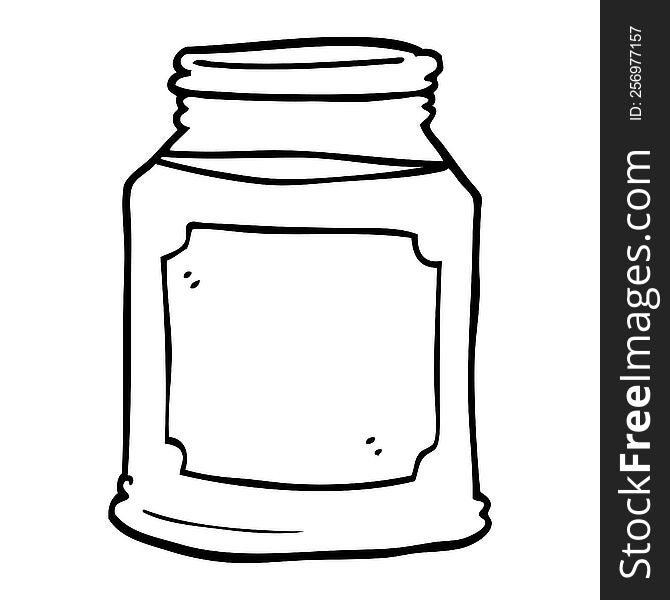 line drawing cartoon liquid in a jar