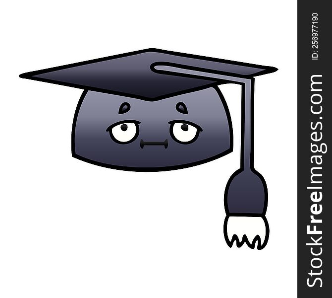 gradient shaded cartoon of a graduation hat