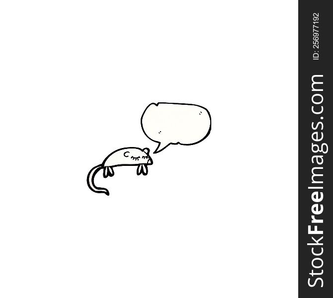 cartoon white mouse with speech bubble