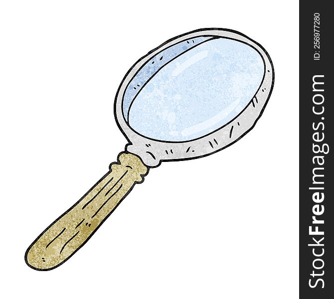 freehand textured cartoon magnifying glass