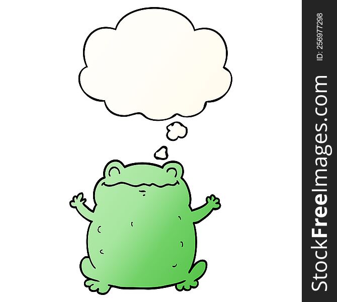 cartoon toad with thought bubble in smooth gradient style