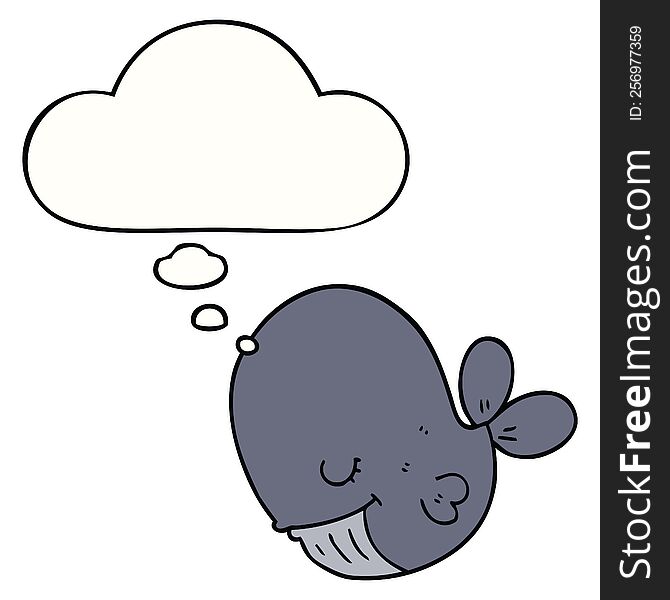 Cartoon Whale And Thought Bubble