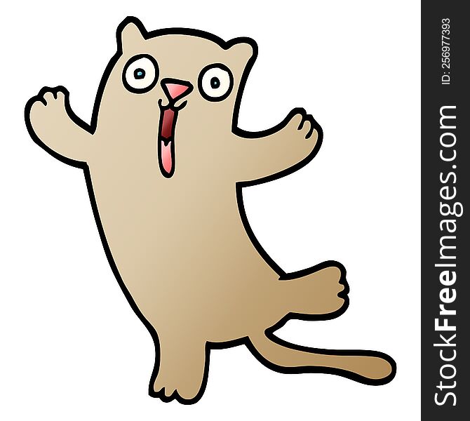 Vector Gradient Illustration Cartoon Happy Cat