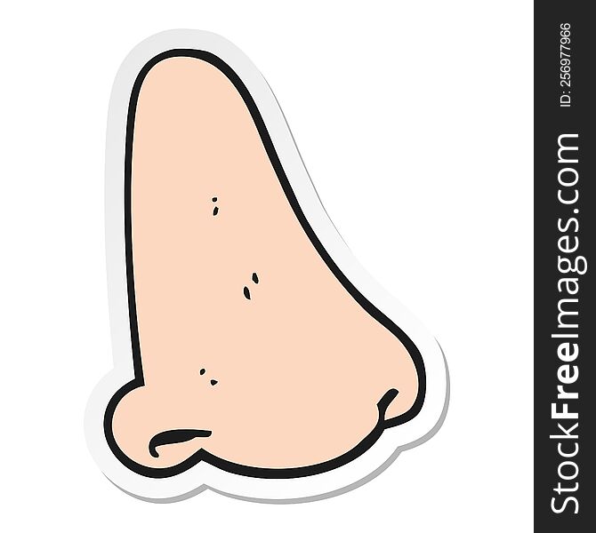 Sticker Of A Cartoon Human Nose