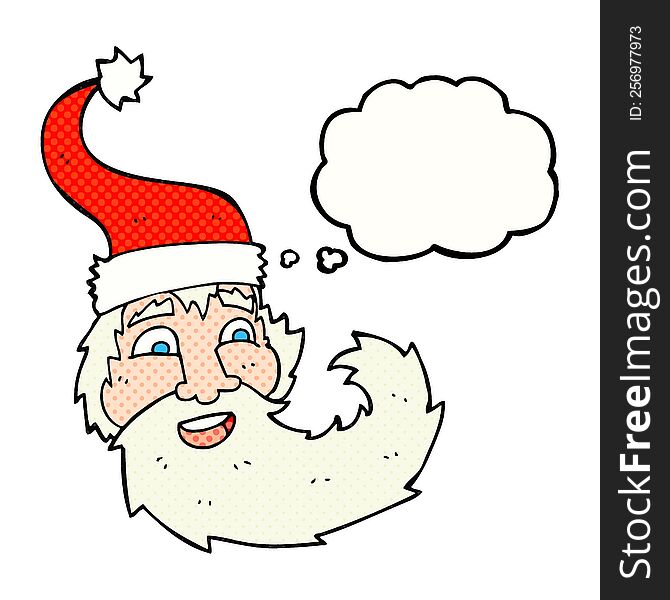 Thought Bubble Cartoon Santa Claus Laughing