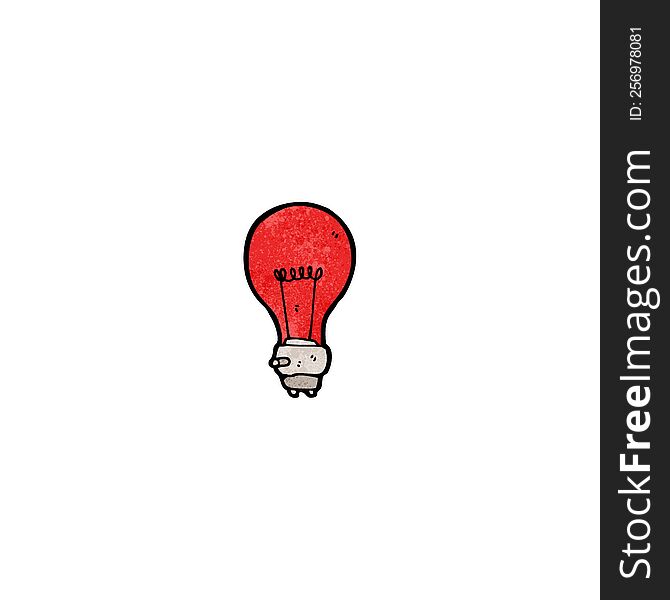 cartoon red light bulb