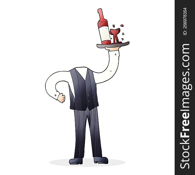 Cartoon Headless Waiter (add Own Photos