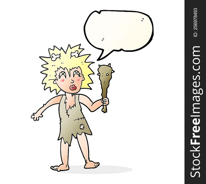 Speech Bubble Cartoon Cave Woman