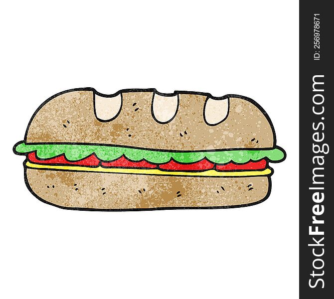 Textured Cartoon Huge Sandwich