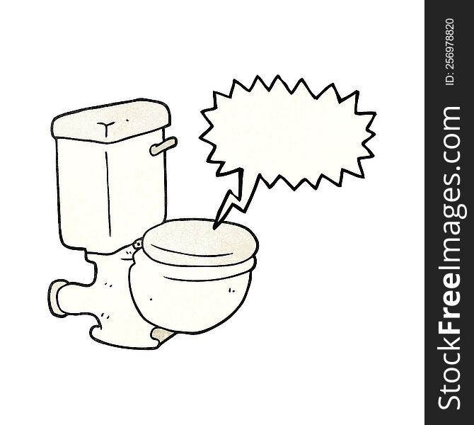 Speech Bubble Textured Cartoon Toilet