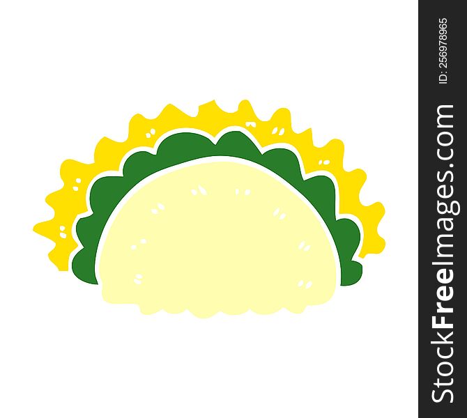 cartoon doodle healthy taco