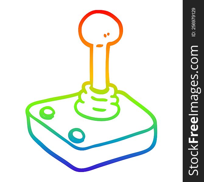 Rainbow Gradient Line Drawing Cartoon Joystick