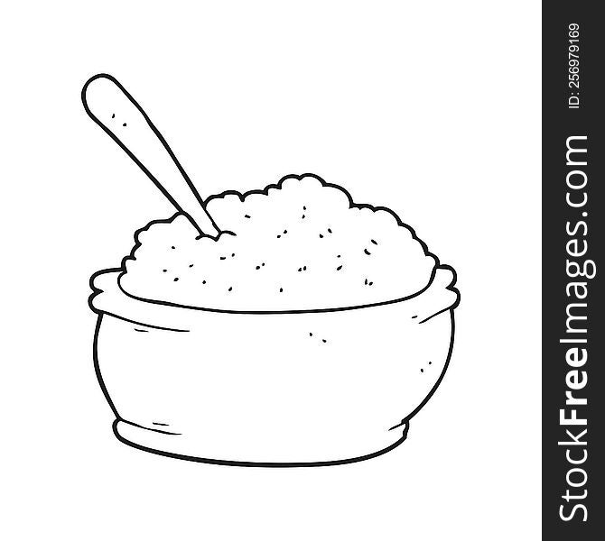 freehand drawn black and white cartoon sugar bowl