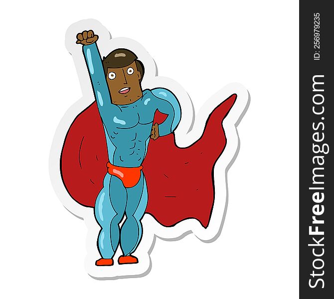 sticker of a cartoon superhero