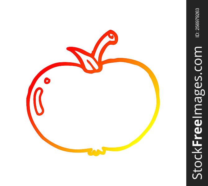 Warm Gradient Line Drawing Cartoon Apple