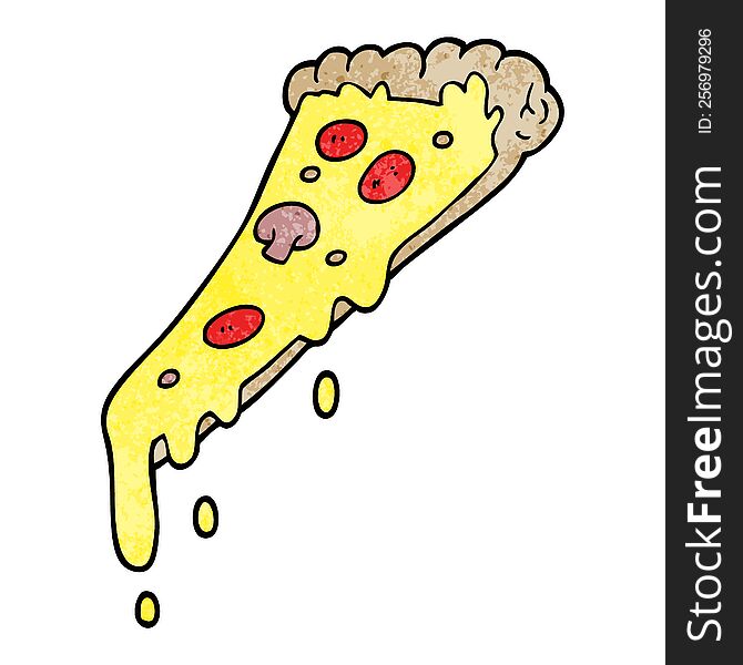 cartoon doodle pizza slice