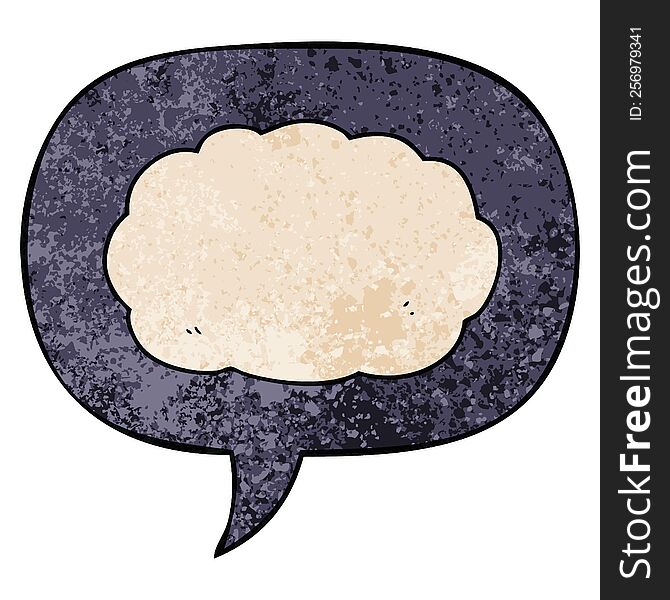 Cartoon Cloud And Speech Bubble In Retro Texture Style