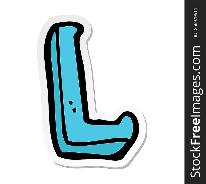 Sticker Of A Cartoon Letter L