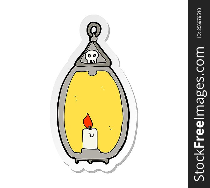 sticker of a cartoon spooky lantern