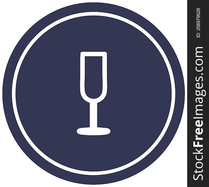 Champagne Flute Circular Icon