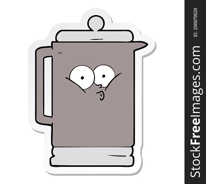 sticker of a cartoon electric kettle