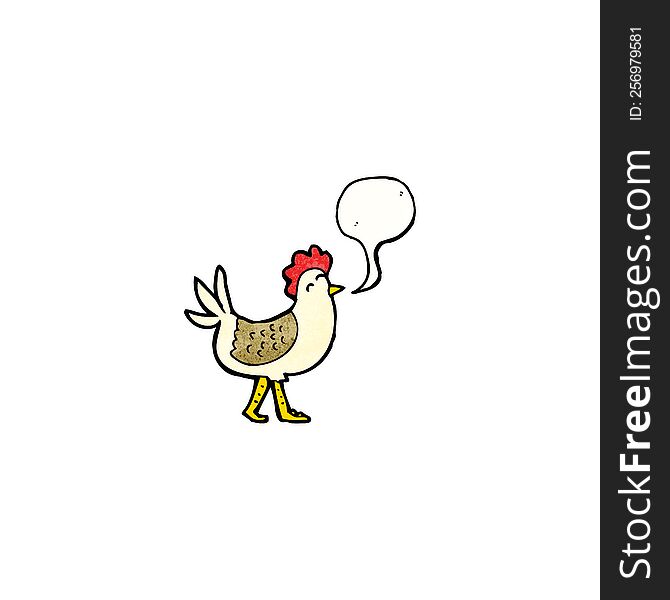 cartoon clucking hen