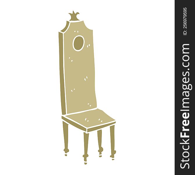flat color illustration of a cartoon fancy chair