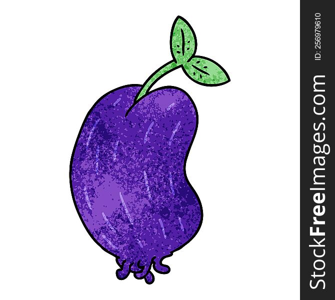 freehand drawn textured cartoon of a sprouting bean