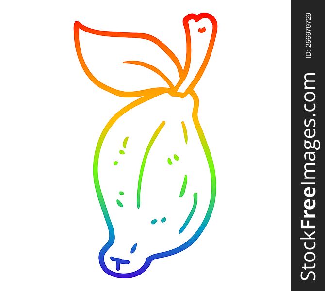 Rainbow Gradient Line Drawing Cartoon Organic Lemon