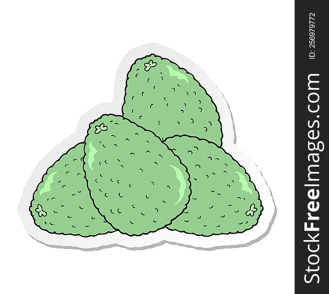 sticker of a cartoon avocados