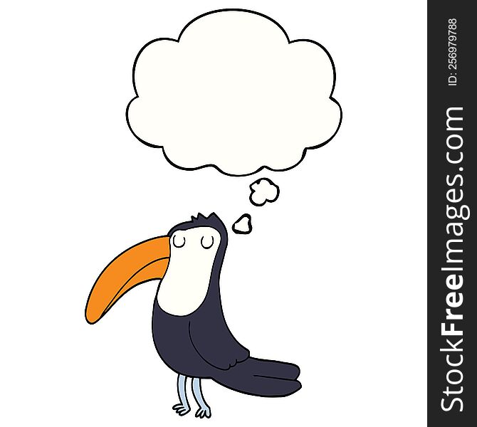 cartoon toucan with thought bubble. cartoon toucan with thought bubble