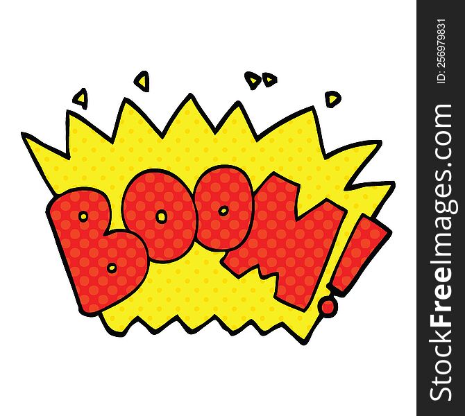 comic book style cartoon word boom