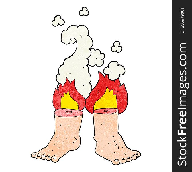freehand textured cartoon of spontaneous human combustion