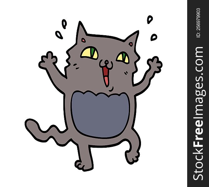cartoon crazy excited cat