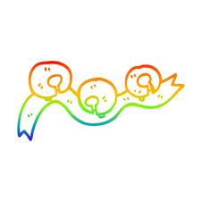 Rainbow Gradient Line Drawing Cartoon Xmas Bells Stock Images