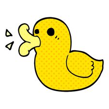 Cartoon Doodle Rubber Duck Stock Photos