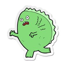 Sticker Of A Cartoon Monster Royalty Free Stock Photo