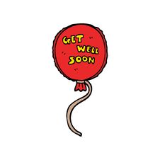 Cartoon Doodle Get Well Soon Balloon Stock Photo