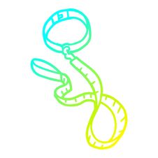 Cold Gradient Line Drawing Cartoon Dog Collar And Leash Stock Photography