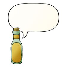 Cartoon Potion Bottle And Speech Bubble In Smooth Gradient Style Royalty Free Stock Photos Cartoon Potion Bottle And Speech Bubble In Smooth Gradient Style Royalty Free Stock Photos