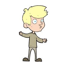 Cartoon Curious Boy Stock Image